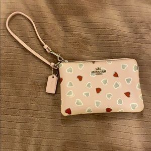 Coach heart wristlet